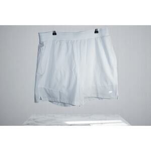 Fabletics Men’s White Lined Performance Shorts Size L – Stretch Drawstring Waist